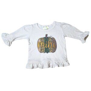 BB Blanke Boutique Fall Halloween Pumpkin Leopard "Mini" Custom 6 Month Top